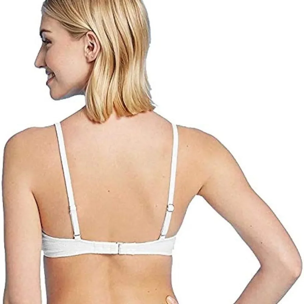 Shade & Shore Women's Lightly Lined V-Wire Textured Bikini Top (White) 38 D